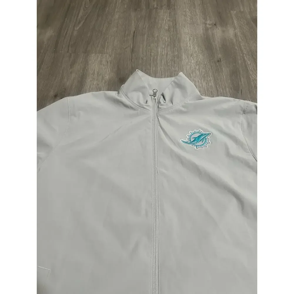 Nike NFL Miami Dolphins Jacket Mens M Gray On-Field Track Coaches Windbreaker